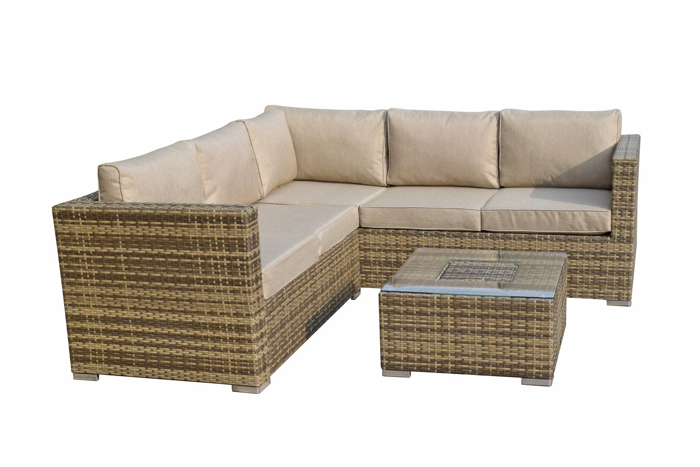 Signature Weave - Outdoor Furniture - Georgia Corner Sofa With Ice Bucket In Coffee Table